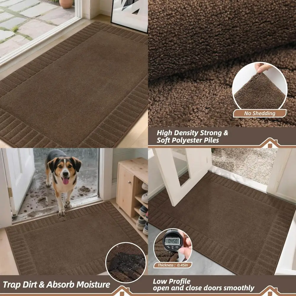 

Противоскользящий входной коврик — низкопрофильный, грязеотталкивающий, моющийся и впитывающий коврик для входной двери