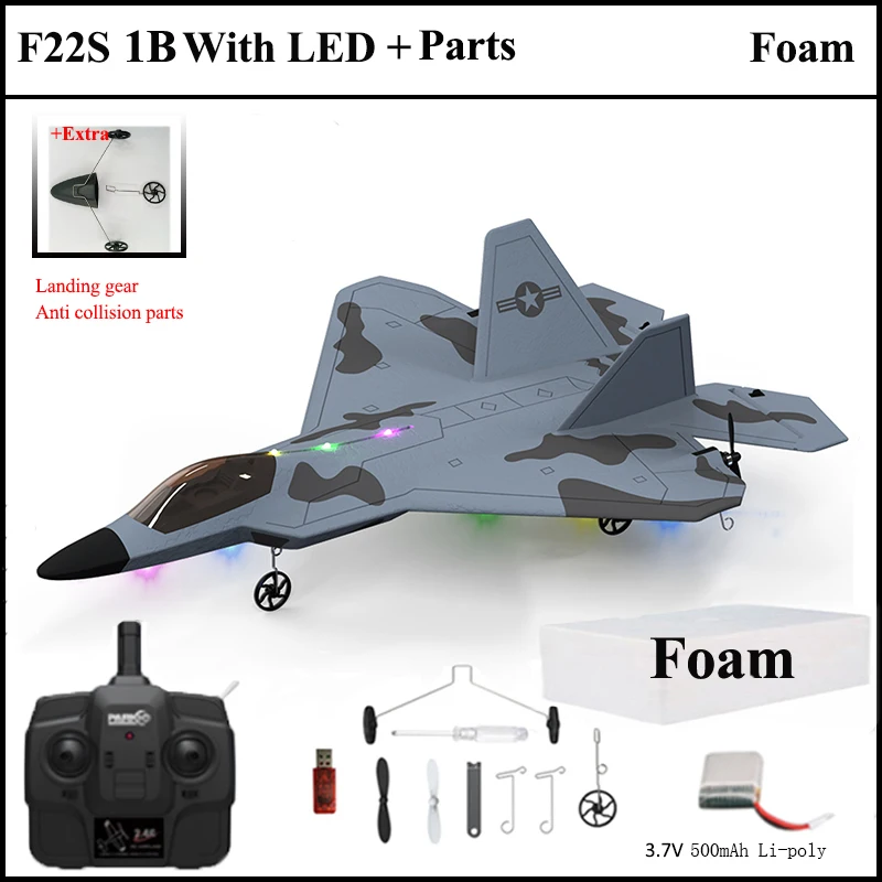 2024 neue F22S 2,4G 4CH 3D6G RC Flugzeug Raptor F22 Kampfflugzeug WLtoys A180 Upgrade Version LED Licht mit Gyroskop Out Tür Spielzeug
