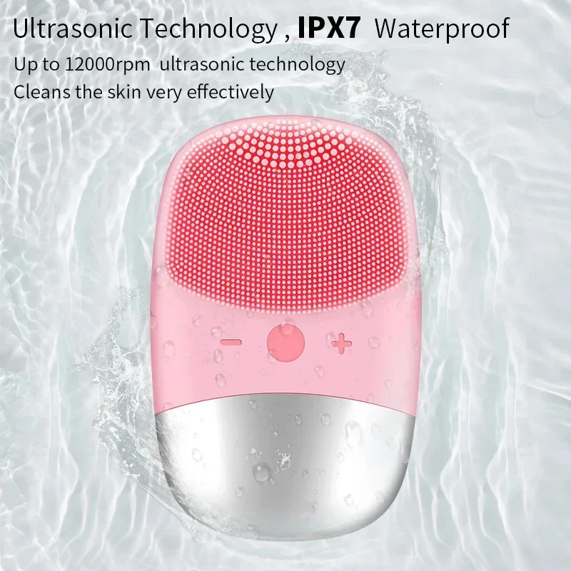 New Square Charging Silicone Cleansing Device Ultrasonic Facial Introduction Massage Beauty