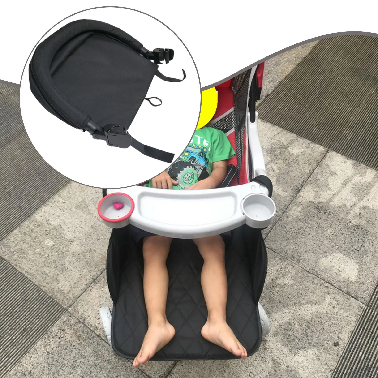 Extended Footrest 180 Degree Adjustment Pram Footrest Foot Support
