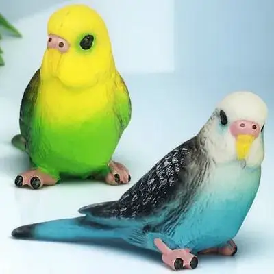 

2 шт. красочных имитационных фигурок птиц: маленькие реалистичные попугаи для декора сада и дома, ландшафтного дизайна