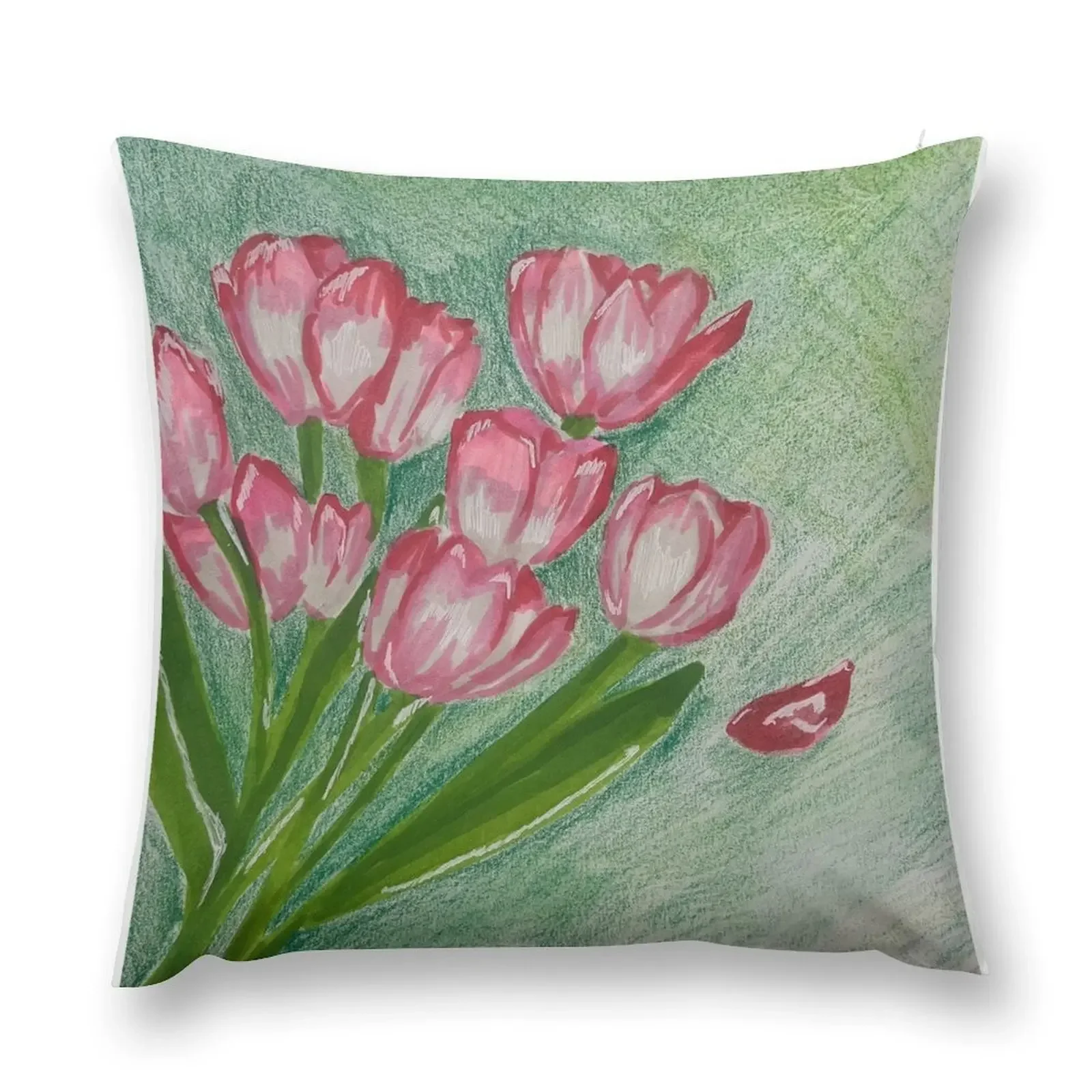 Pink Picked Tulips Throw Pillow Decorative Cushion Cover Throw Pillow Covers Cushion Cover Pillows Aesthetic pillow