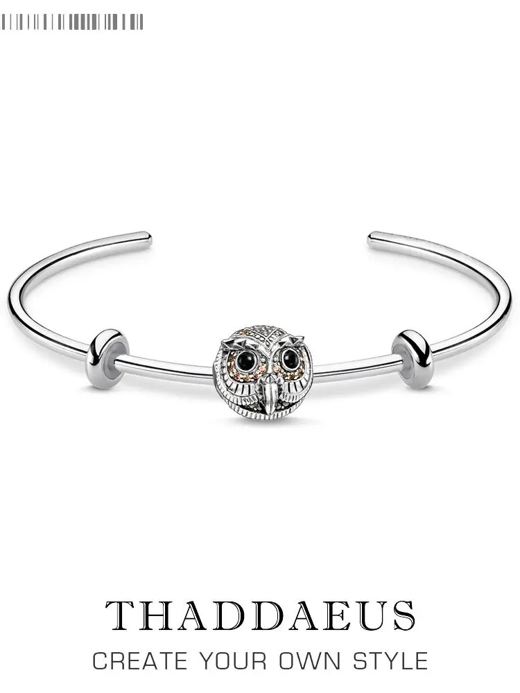 Bransoletka Bransoletki Sowa Koralik Moda Karma Biżuteria Vintage Prezent Dla Kobiet Mężczyzn, Brand New Good In 925 Sterling Silver — zdjęcie 2