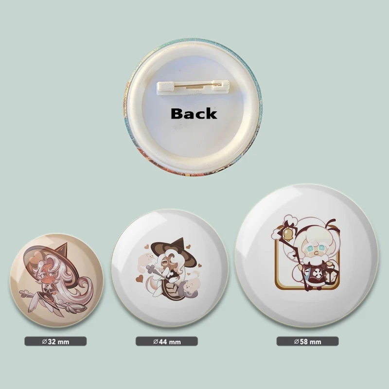 32/44/58mm Cookie Run Latte Herb Simple Fashion Button Pin Snap in Design spilla Daily elegant Ornament Badge