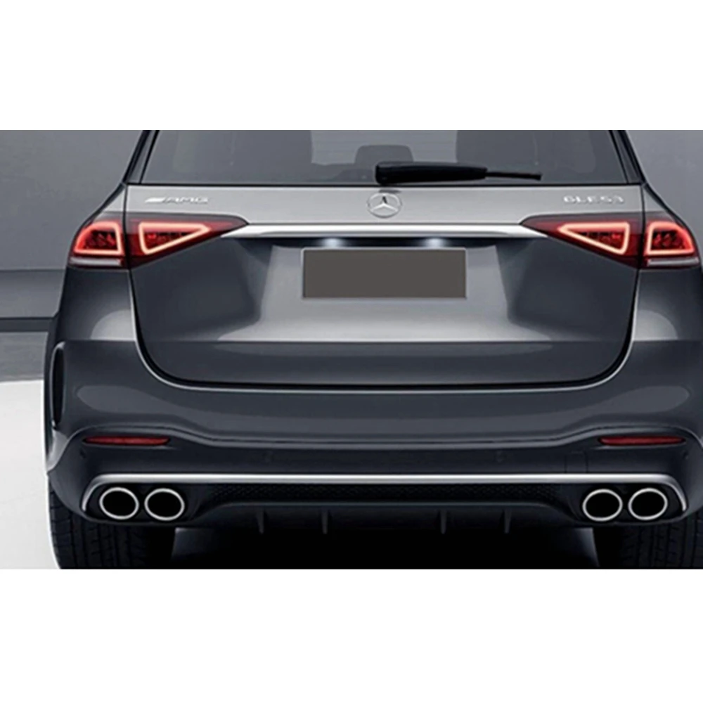 For Mercedes Benz W167 GLE63 GLS53 2020 2021 Rear Bumper Diffuser Lip with Exhaust Tips PP Car Rear Bumper Diffuser Lip Spoiler