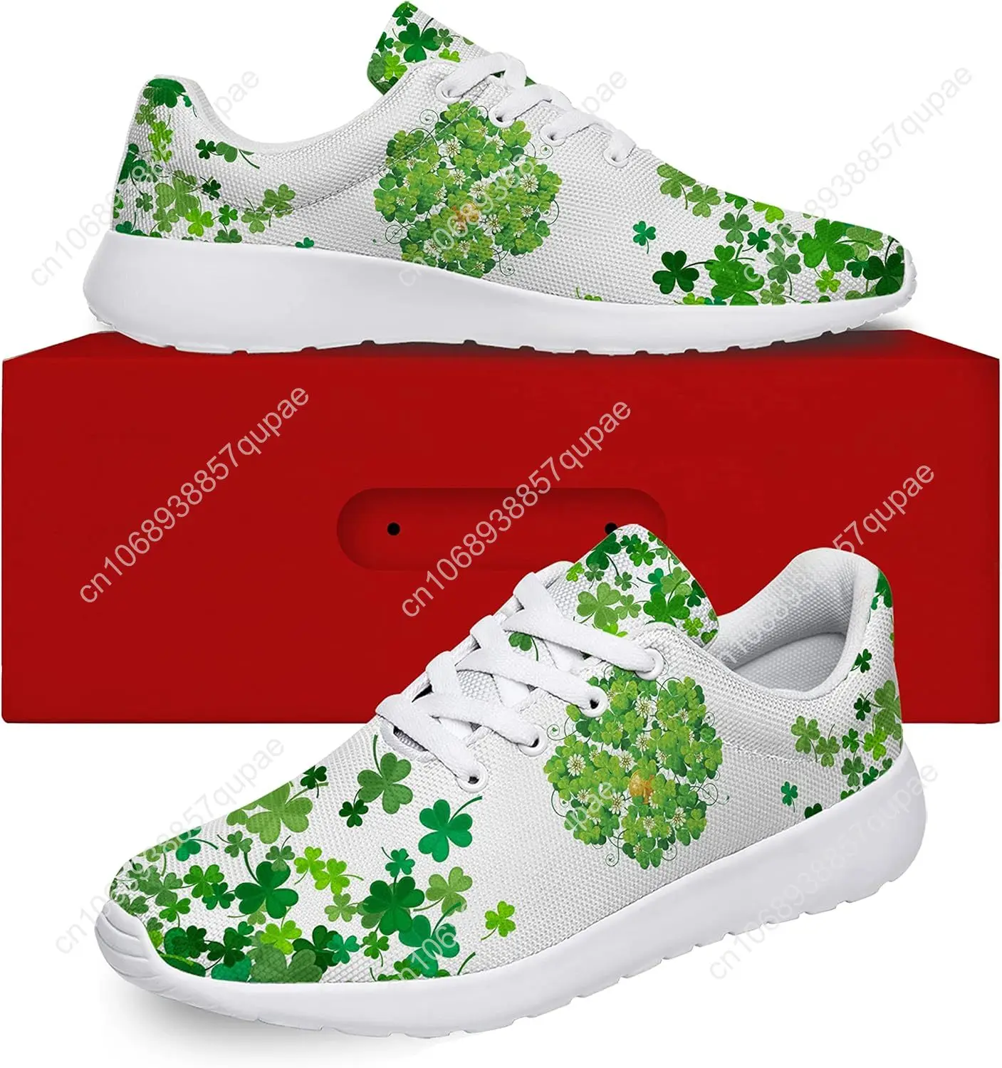 St Patricks Day Shamrock New Running Sports Shoes Boys Girls Fashion Casual Breathable Tennis Walking Shoes Custom Mesh Shoes