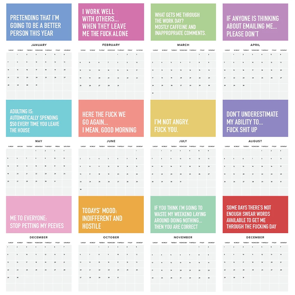 

2024 Office Monthly Inspirational Wall Calendar Goal Home Notes Appointment Reminders Adulting Is Hard Efficient Planning