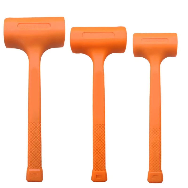 YGTITAN Heavy Duty Rubber Mallet, Non-Bounce Solid Head Installation Hammer for Tile Flooring, Shock Absorbing Plastic Handle