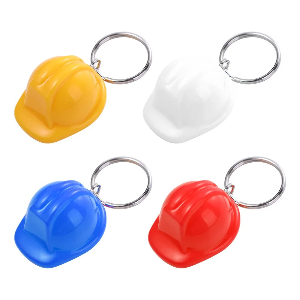 Plastic Mini Safety Helmet Keychain Creative Hard Hat Keychain Men and Women Fashion Small Pendant Bag Charms