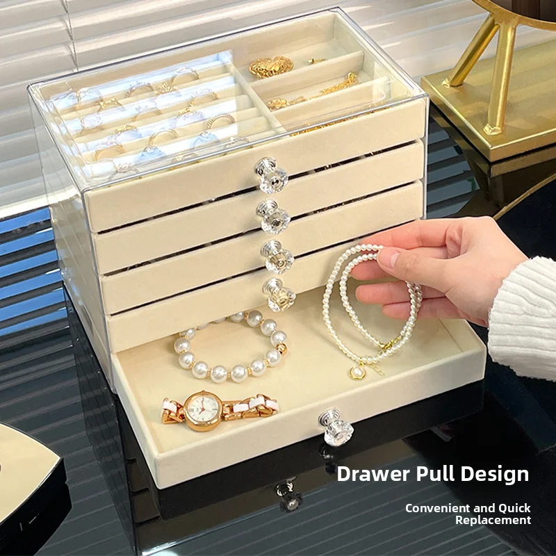 

Золотая шкатулка для хранения ювелирных изделий Der Sle, нейлоновые серьги, многослойные большие серьги Capaci, ручная шкатулка для драгоценностей, новая модель Ele