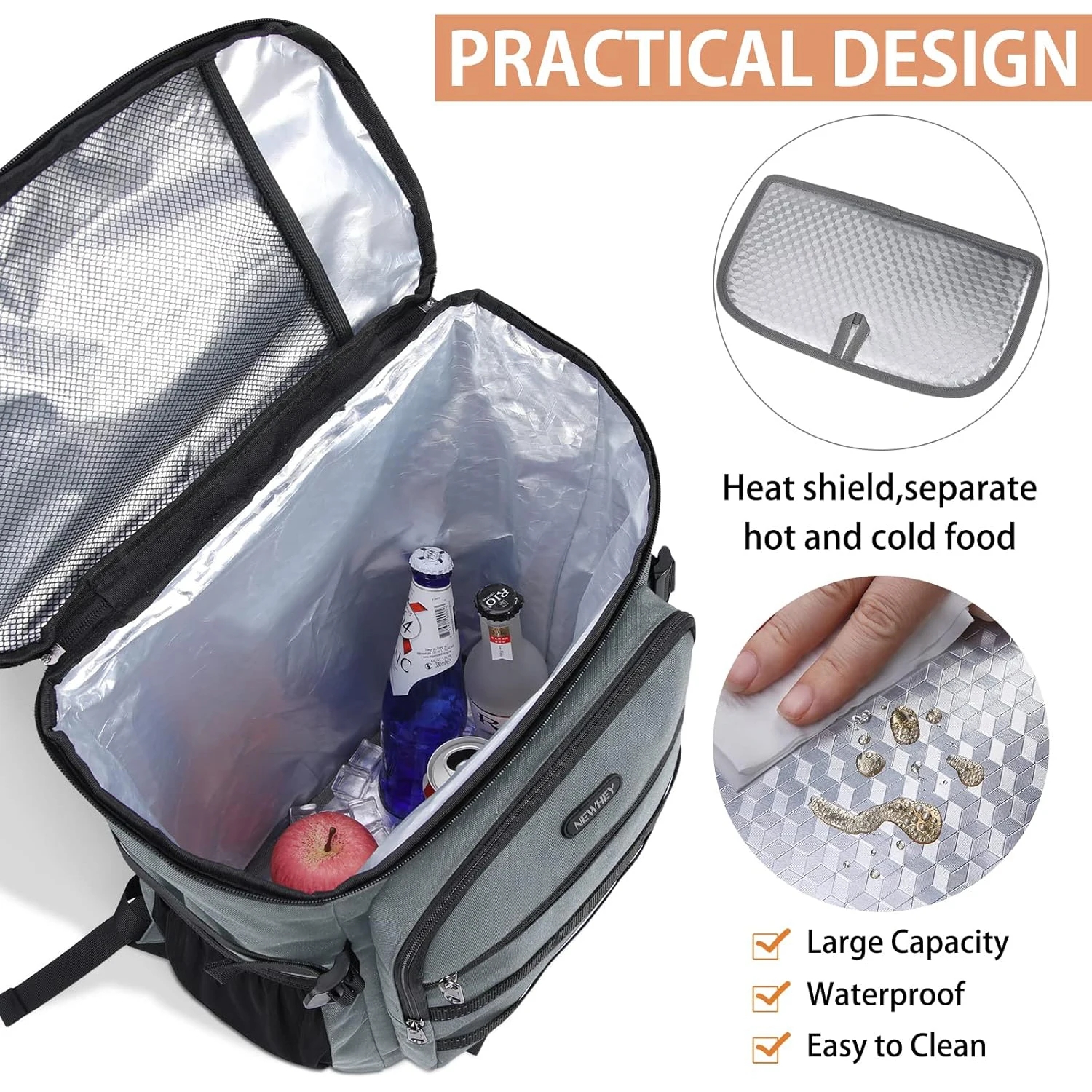 Travel Cooler Backpack Waterproof Insulated Ice Chest Backpack Thermal Leakproof Cooler Lunch Backpack for Picnics Camping Hikin