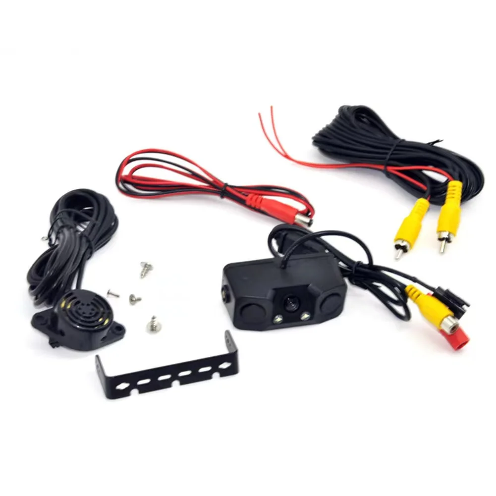 Car Rear View Camera Car Reversing Rearview Backup Camera with Buzzer and Radar Sensor 170°