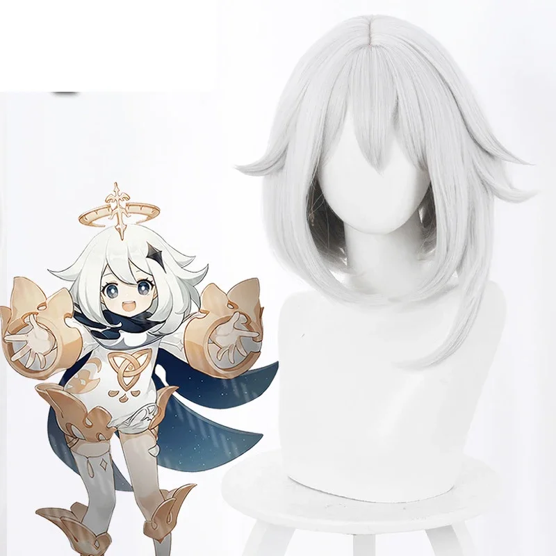 Gioco Genshin Impact Paimon Cosplay Lolita tute Outfit Adult Women Costume Uniform Party Halloween Wig Shoes