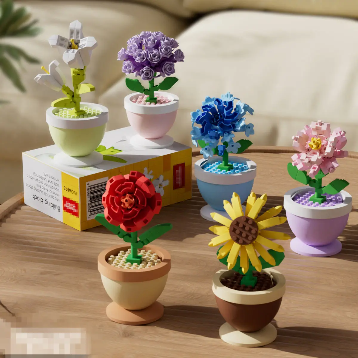 

Micro Building Blocks Flower Pot Kit - Eternal Rose Sunflower Carnation Blooming Decor Gift for Home Garden 2025
