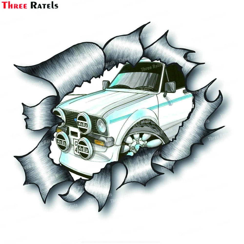 

Three Ratels K312 Ripped Torn Metal Design For Retro Mk2 Ford Escort RS Mexico External Vinyl Car Sticker