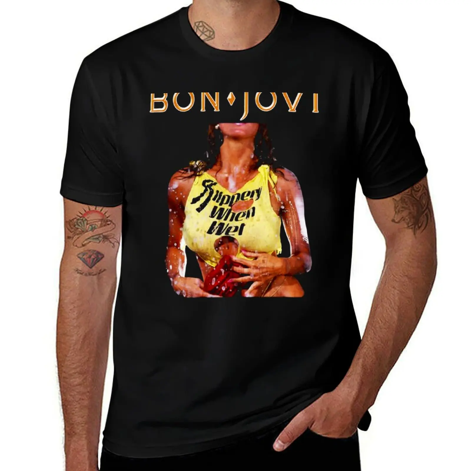 

Slippery When Wet Girl T-Shirt man t shirt heavy cotton t shirt custom print T-Shirt