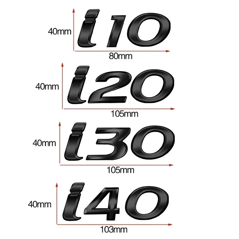 Car Emblem 3D Metal Logo Body Decals Sticker Rear Tail Trunk Boot Mark Letter Rear Bumpers Badge for Hyundai I10 I20 I30 I40