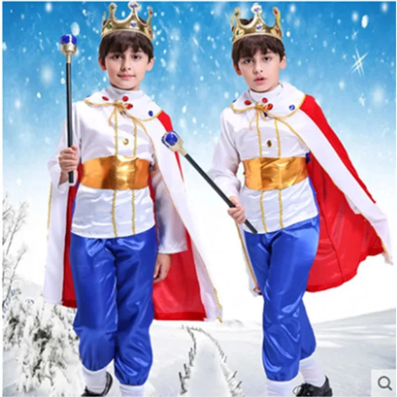 

qq 123Charming Costume for Child Fantasy European Royalty Clothing Kids Halloween Party Prince Sad Story Cosplay The King Co