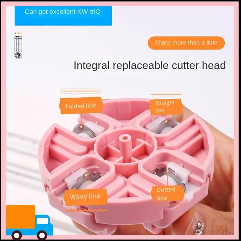 Professional KW-TRIO 4-In-1 Paper Cutter Multi-Functional Knife Curved/Straight Photos Making Sliding Cutting Tool