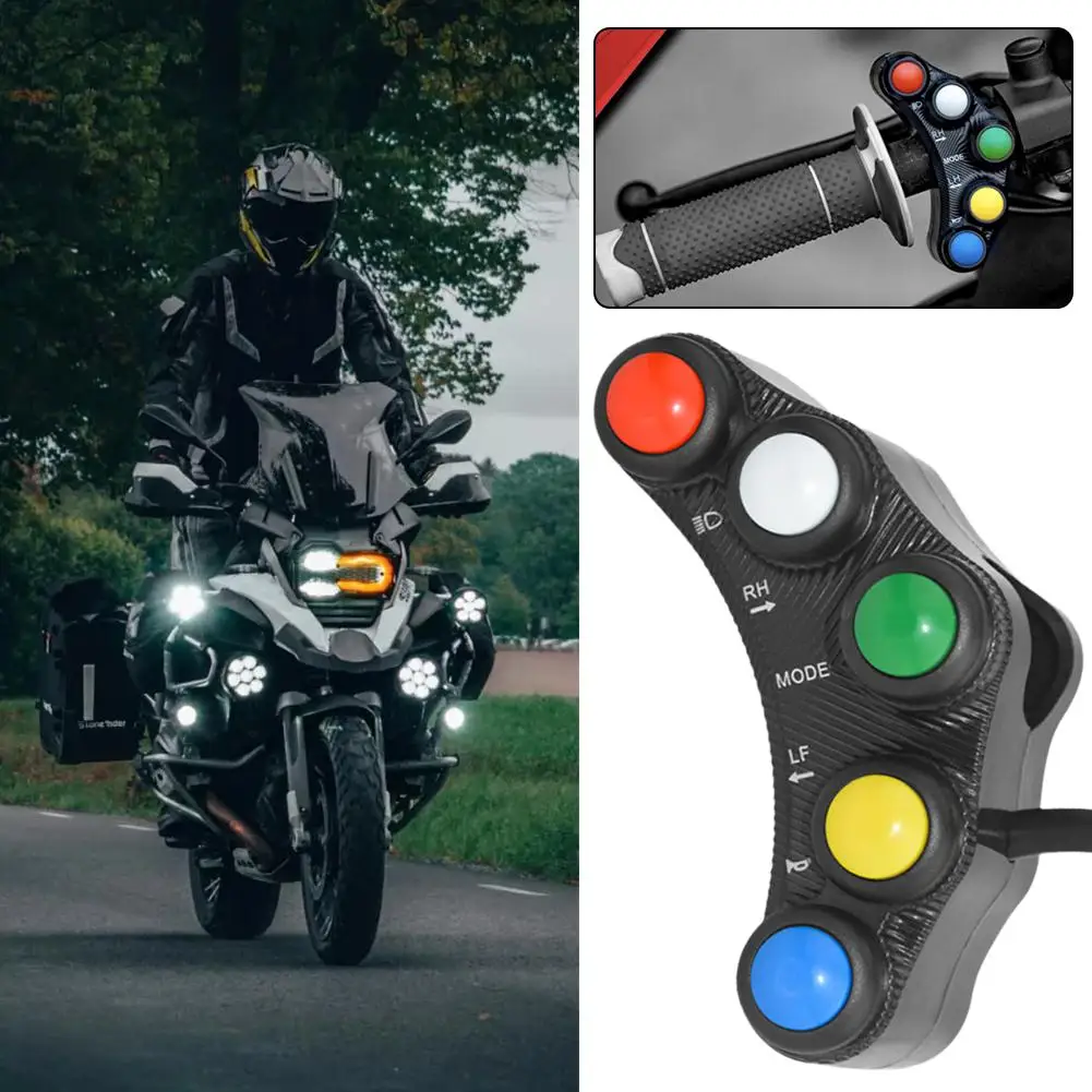 22mm Motorcycle Handlebar Control Switch Button Aluminum Alloy For Headlight Turn Signal Fog Light Horn ON OFF Start