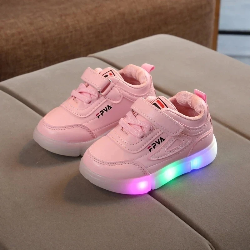 Four Seasons  New Brand Cool Infant Tennis LED Lighted Baby Girls Boys Shoes Solid Excellent Toddlers Children Casual Shoes