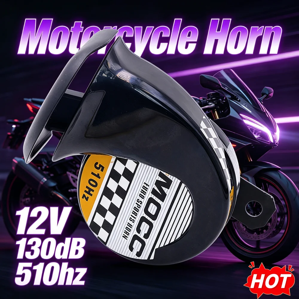 High Power Waterproof Motorcycle Horn Super Loud 130dB 12V DC ABS Metal Construction Bluetooth Compatible Snail Shape
