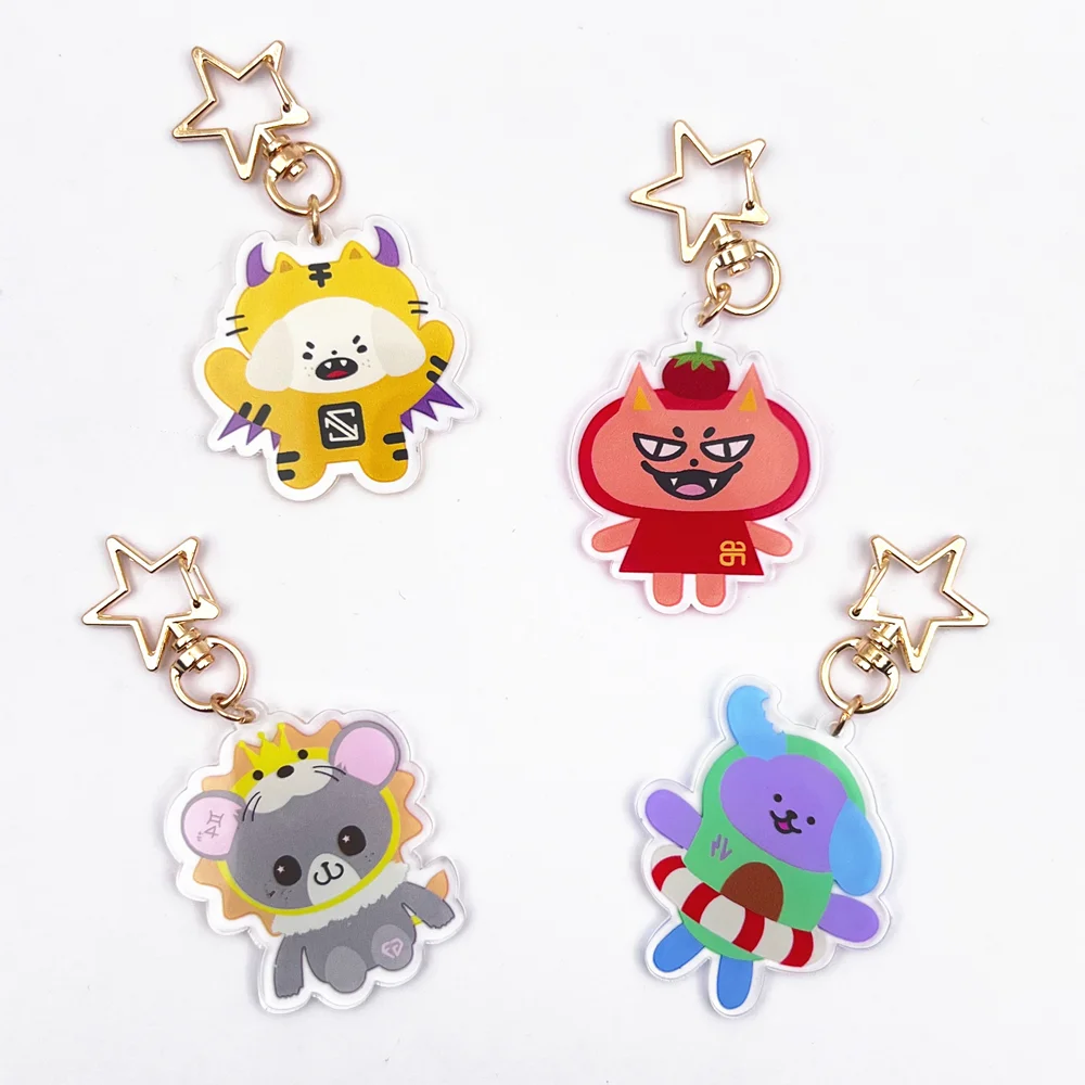 Thailand Stars Jimmysea Perthchimon Forcebook Geminifourth Cosplay Key Chain Acrylic Keychains Bag Pendant Keyring Accessories