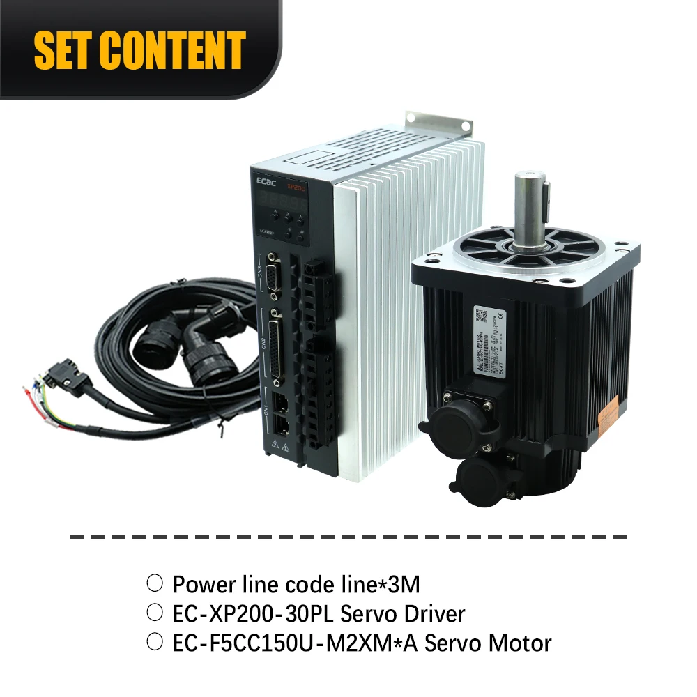 HLTNC 130SG M06025 220V 1.5KW 6Nm 2500Rpm Nema52 AC Servo Motor Kit With XP200 Driver 2500line Encoder For CNC Engraver Router