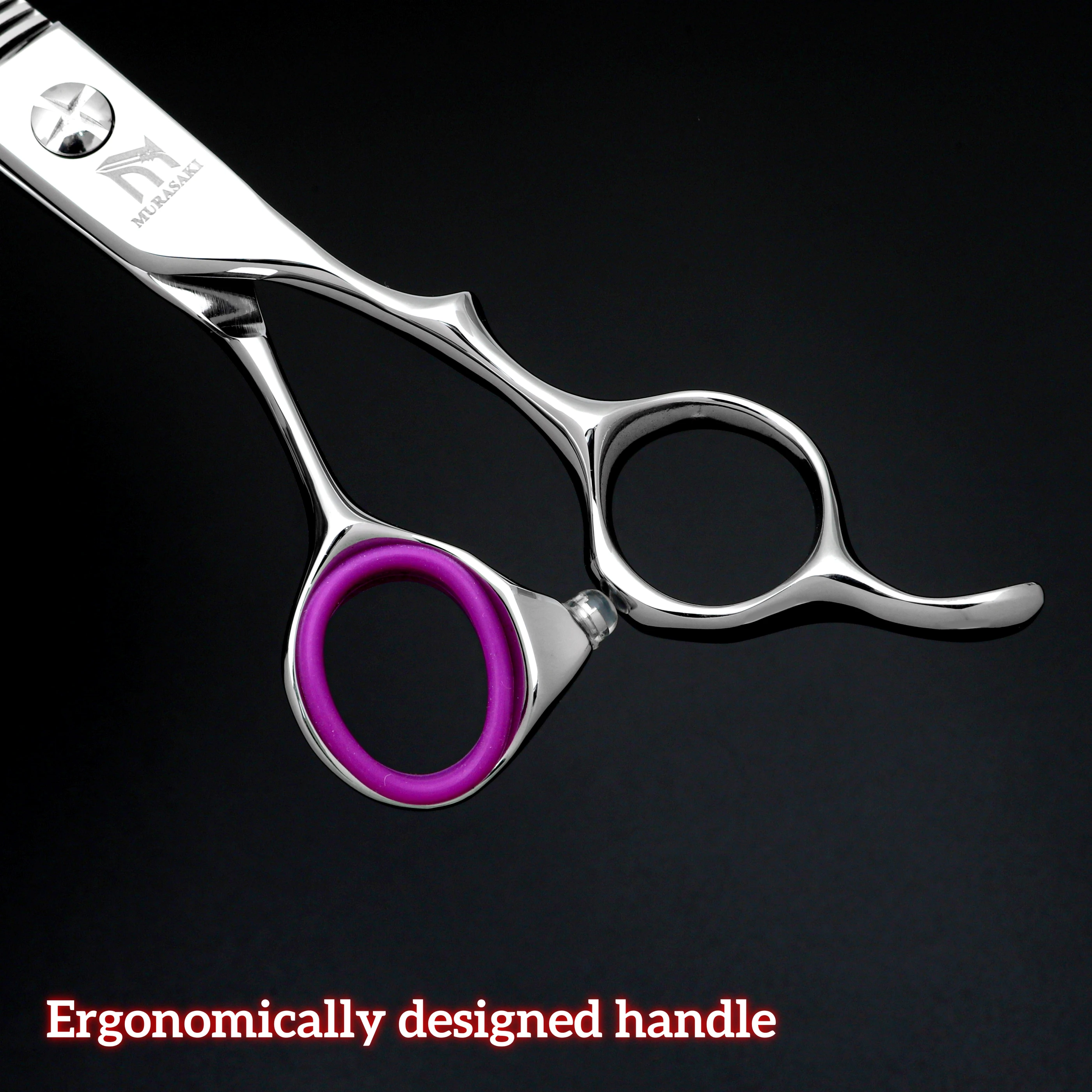 مقص تصفيف الشعر الاحترافي من MURASAKI، مقصات حلاقة مقاس 6.1-6.5-6.8 بوصة 440C، مقبض مريح لقص الشعر