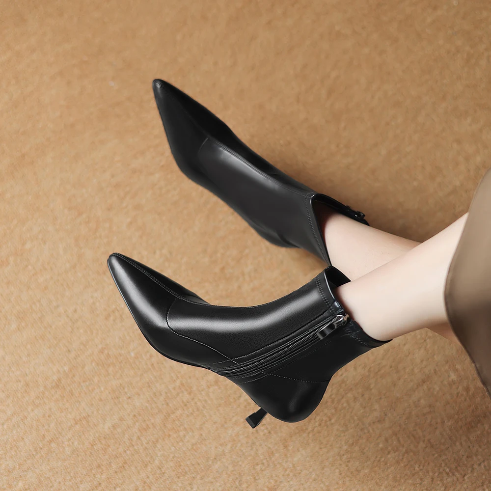2026 Winter Elegant Women Ankle Booties 5cm High Kitten Heels Lady Party Shoes Large Small Plus Size 11 31 44 47 Wide Fit