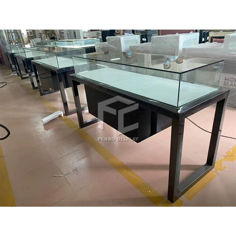 2025customized.Full Showcase With LED Lighting Glass Display Cabinets Tall Products Display Cases