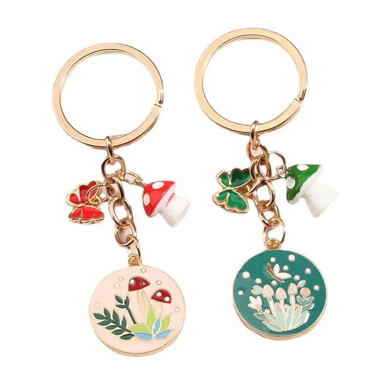 A New Countryside DIY Cute Mushroom House Small Flower Keychain, Bag Decoration