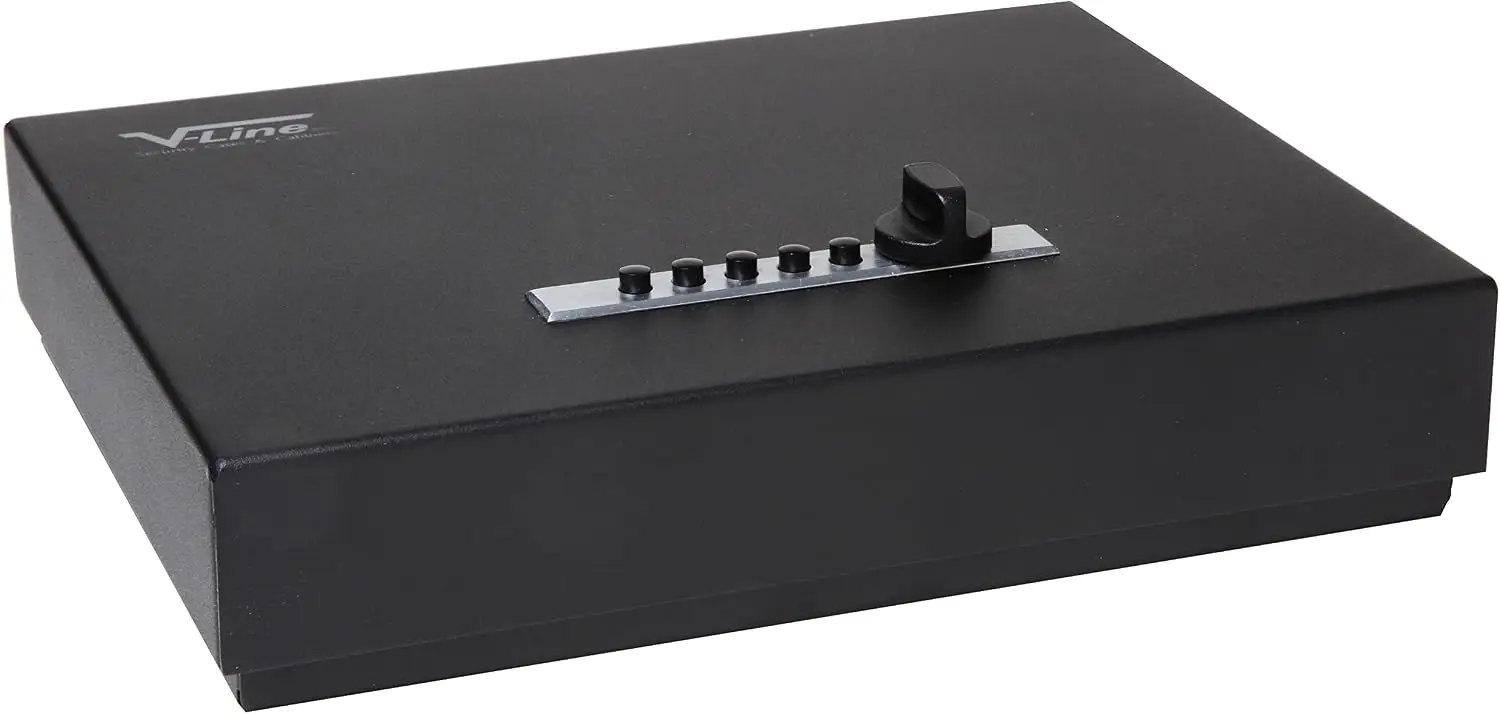 V-Line Top Draw Locking Tactical Gun Storage Box, Black