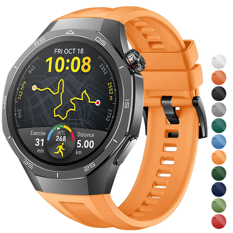 Pulseira de silicone para huawei relógio gt6/6pro 46mm pulseira para huawei relógio gt5/5pro 46mm pulseira smartwatch acessórios
