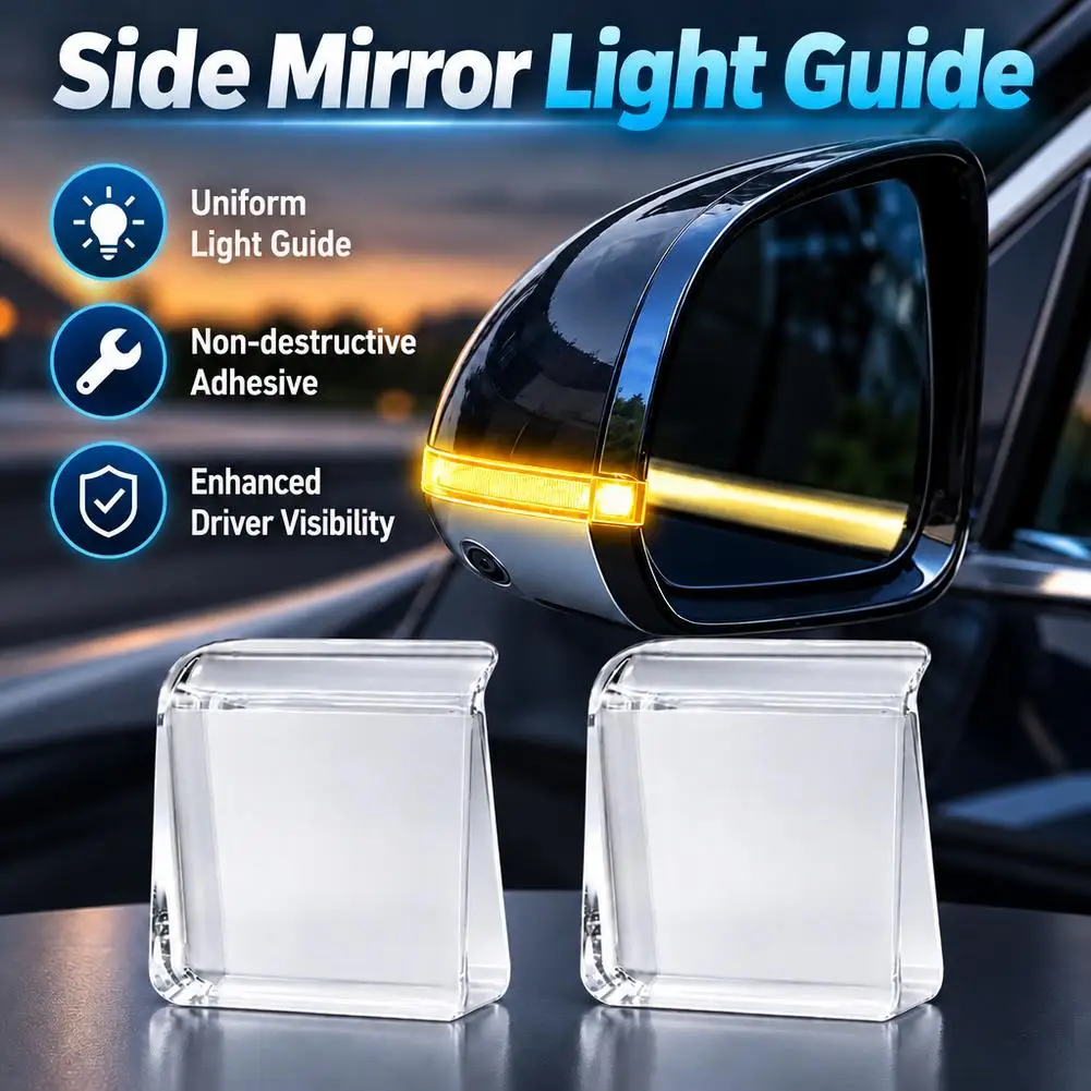Car Rearview Mirror Light Guide Block Autonomous Driving Assistant LED Blue Light Decor Side Mirror Exterior Styling Accessories