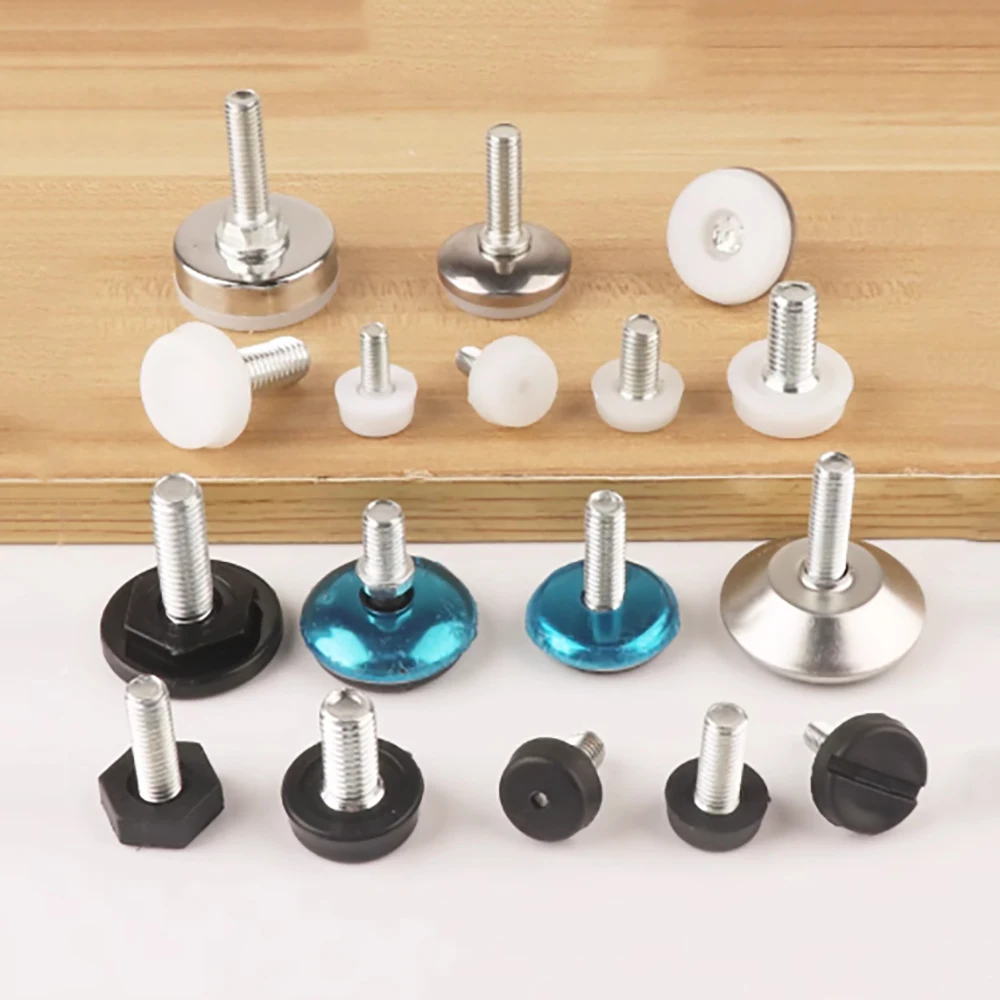 4/30Pcs Plastic Adjustable Feet Pad Galvanized Screw M8 Table Chair Balck Leveling Foot Pad Furniture Leg Anti-shock Protection