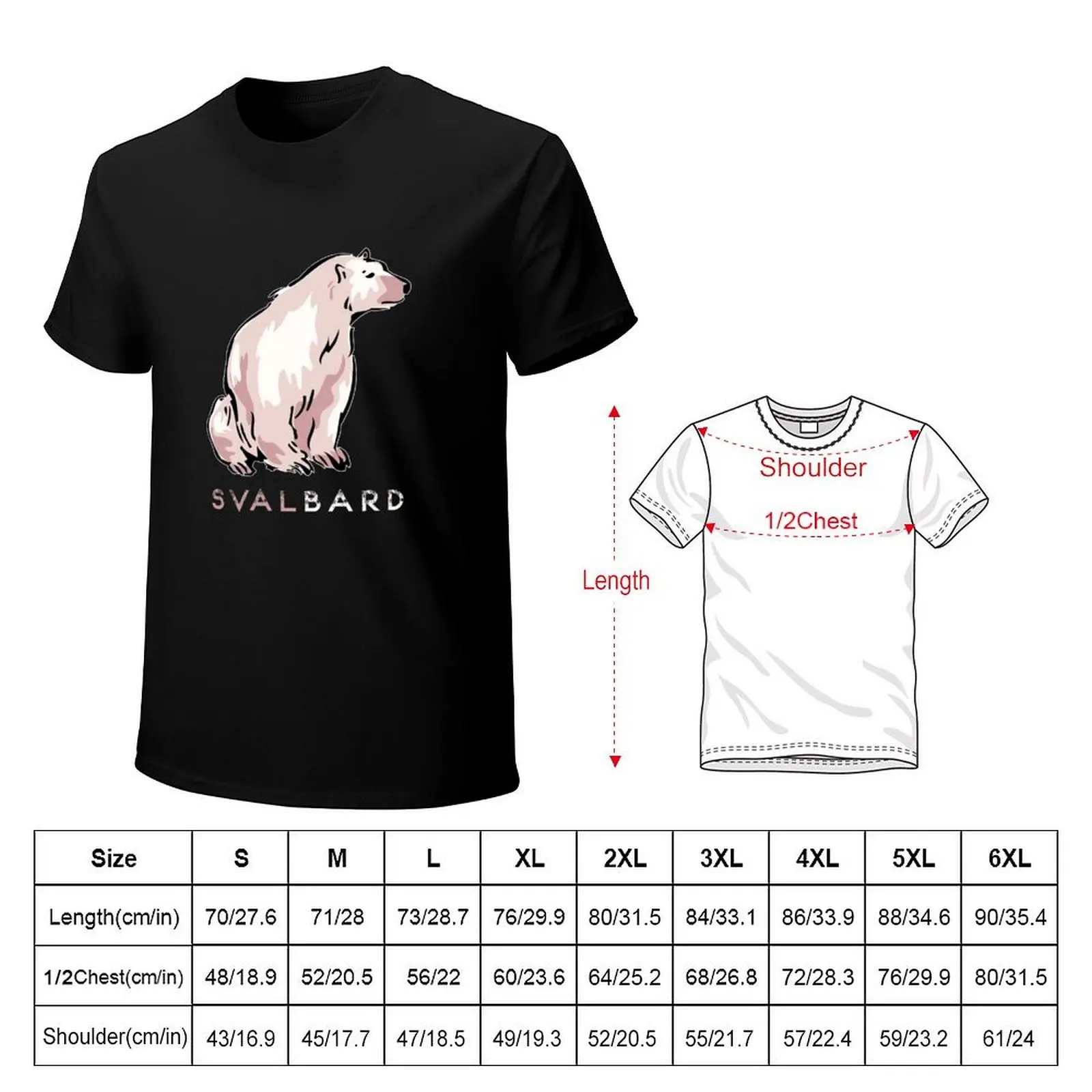 Svalbard, the polar bear. Longyearbien Spitzbergen Arctic North Pole T-Shirt Plus Size Everyday Tee Shirt