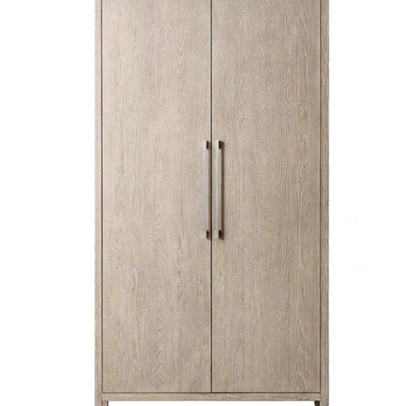 

American retro solid wood double door wardrobe bedroom French oak locker modern two door wardrobe