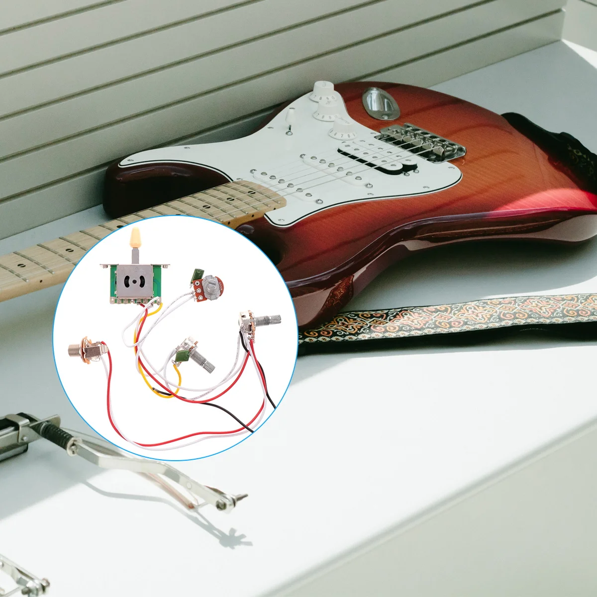 

Electric Guitar Switch Socket Circuit Wiring Kit Bass Pickup Supplies Electronic