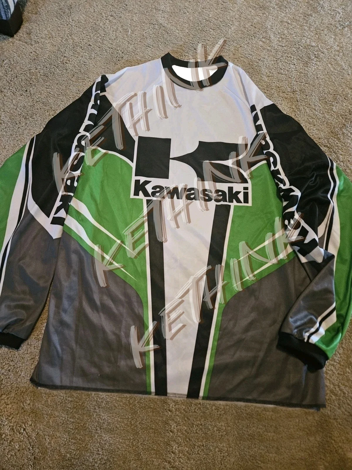 

Kawasaki Motocross Jersey Motorcycle Racing Team Men's Long Sleeve,Y2K Breathable Riding Shirt for Dirt Bike and Mountain Racing