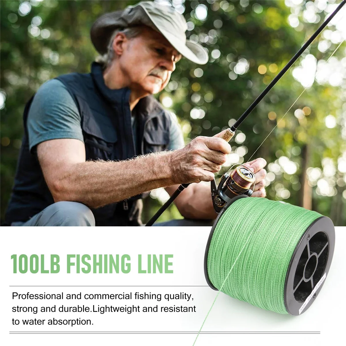 Senar Pancing 300M Baru 100 LB 0.55Mm Kepang PE Kuat Hijau
