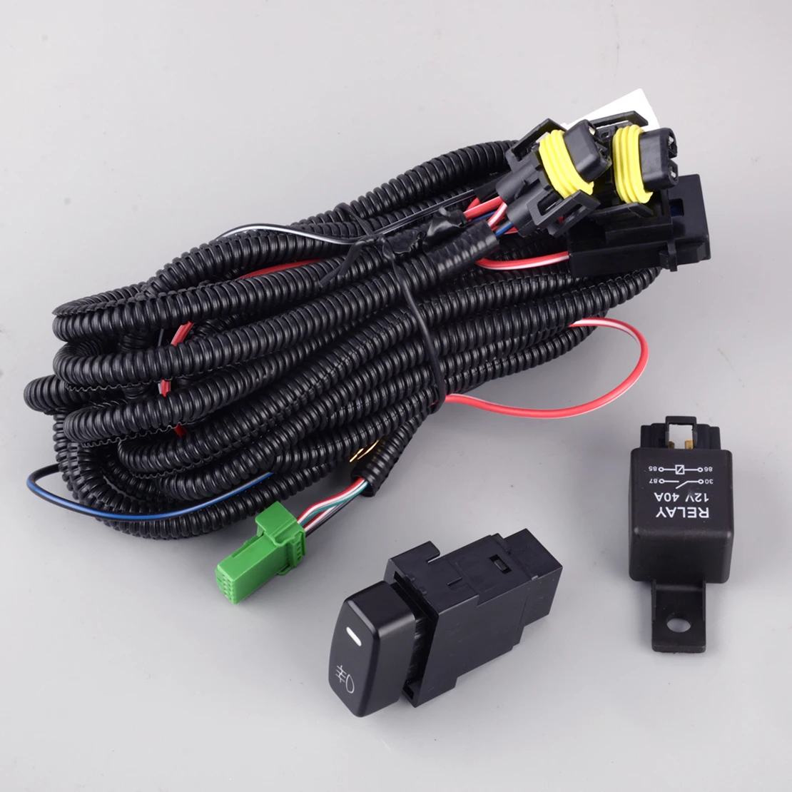 

H10 H12 HB3 HB4 HIR2 Fog Light Wire Harness LED Relay Switch 12V 40A Fit for Mitsubishi Pajero Eclipse Grandis Outlander Lancer