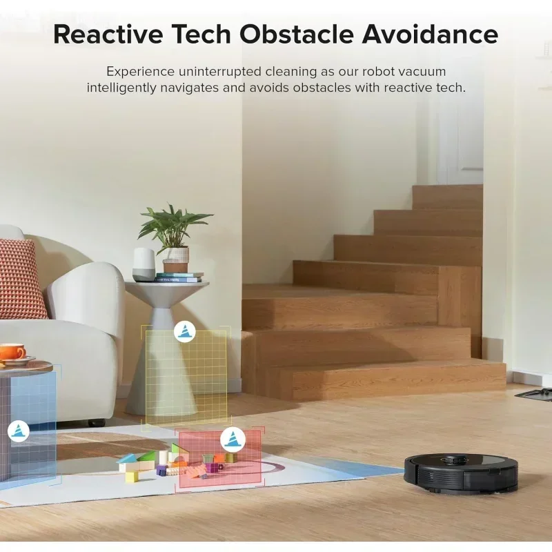 D2Broborock Q8 Max 로봇 진공 및 걸레, 자체 비우기, 최대 7주간 핸즈프리 청소, 반응형 기술 장애물 회피,5