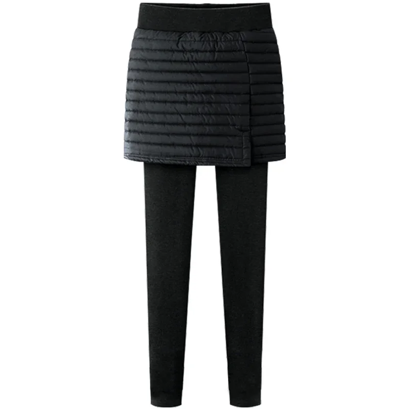 Add Fleece Lady Warm Skinny Pants clothes 5XL 6XL Skirt + Long Trousers Women Black Winter Leggings female legins mujer
