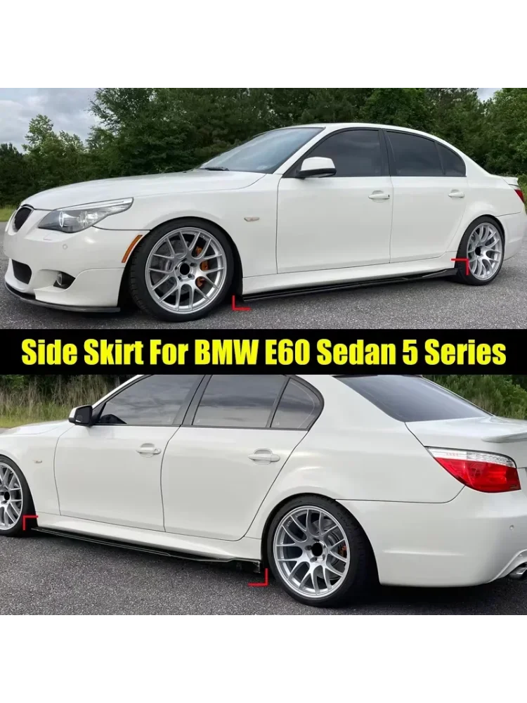 Akcesoria BMW 2004-2010 E60 E61 Seria 5 Styl M5 Nakładki na progi boczne Rozszerzenia Paneli Progowe Splittery Osłony 8 szt. ABS — 2