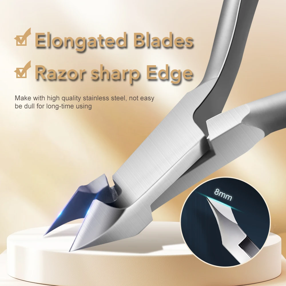 1Pcs 8mm 큐티클 니퍼 트리머 3/4 턱 큐티클 가위 스테인레스 스틸 클리퍼 커터 리무버 페디큐어 매니큐어 네일 도구