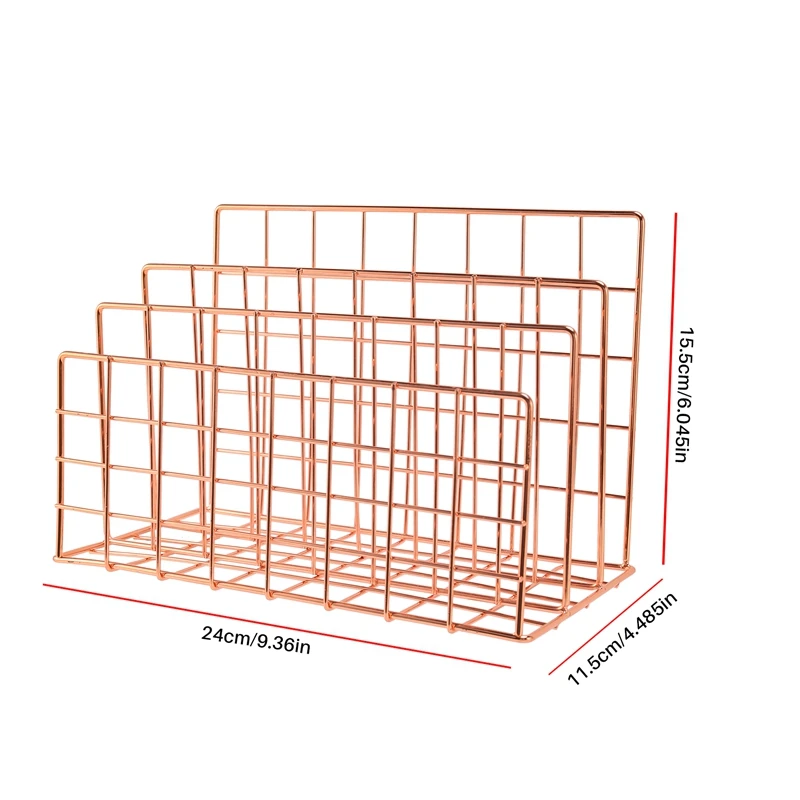 Desktop Mail Organizer, 3-Slot Metal Wire Mail Sorter, Letter Organizer For Letters, Mails, Books, Postcards And More, Mail Hold