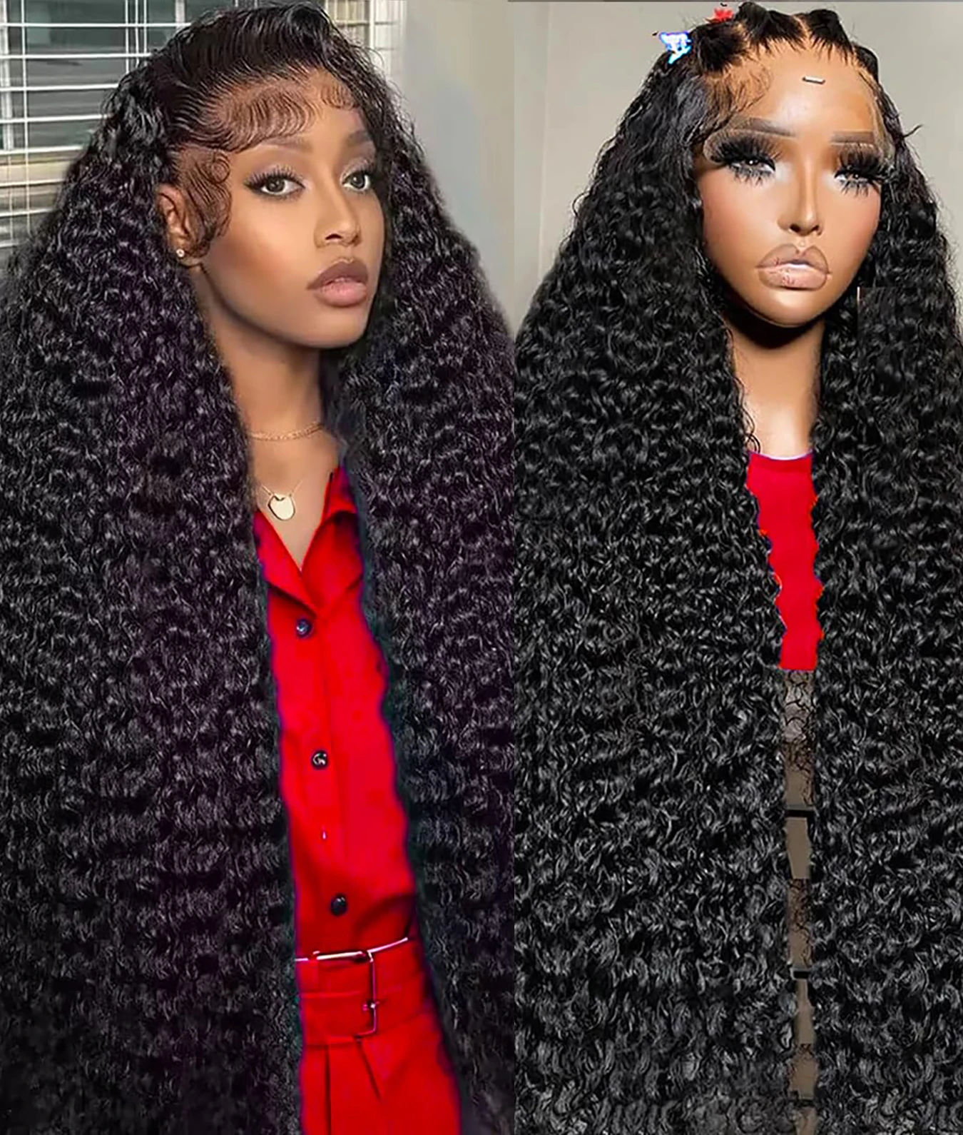 

Парик из натуральных волос 13x6 HD Lace Front, плотность 200%, с эффектом водной волны, предварительно прорезанный, влажный и волнистый, бразильский глубокий кудрявый парик