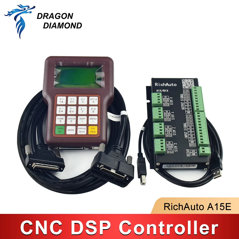 Original RichAuto DSP Controller A15E A15S Multi-Spindle 3 Axis Offline USB Motion Handle Control System For CNC Router Machine