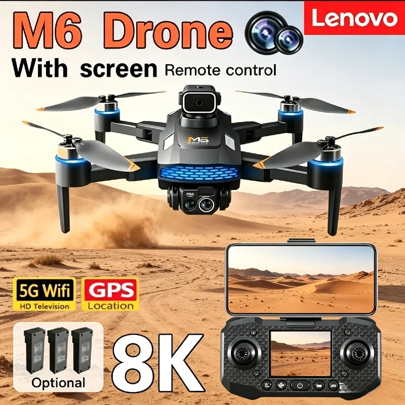 

Lenovo M6 RC Quadcopter Drone 8K HD Professional Camera 5G WiFi FPV Video With Screen Remote Control